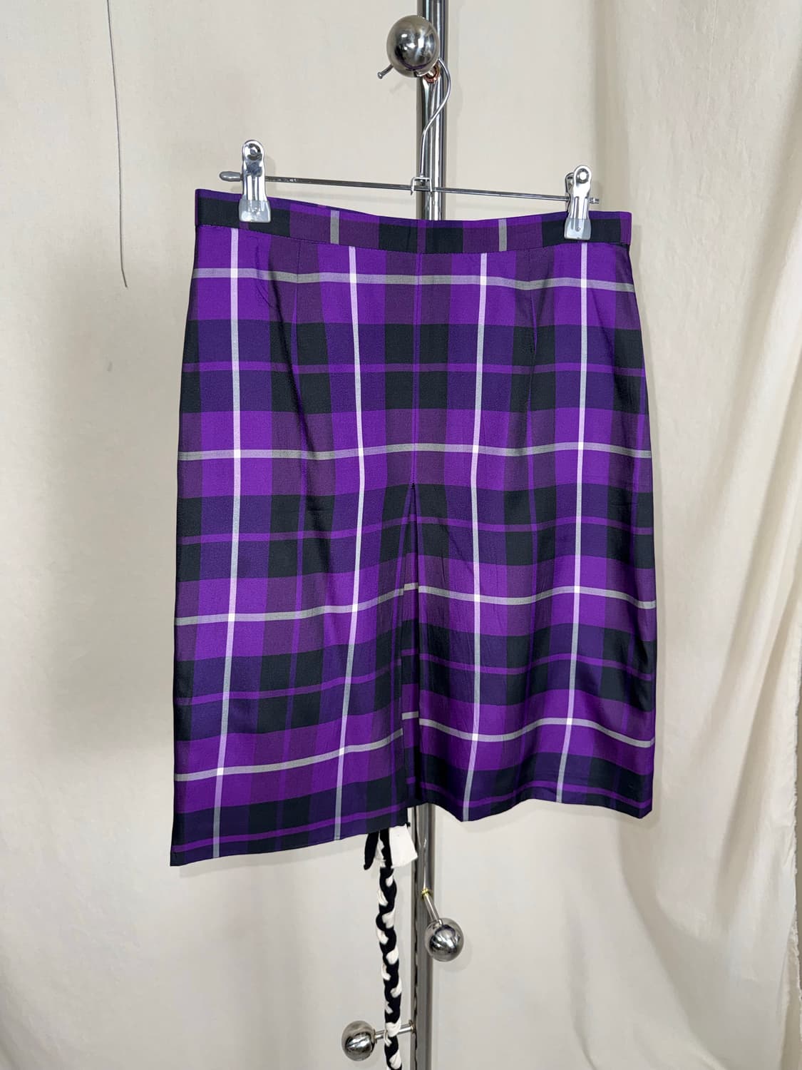 Zucca 체크 실크 스커트 상품이미지4