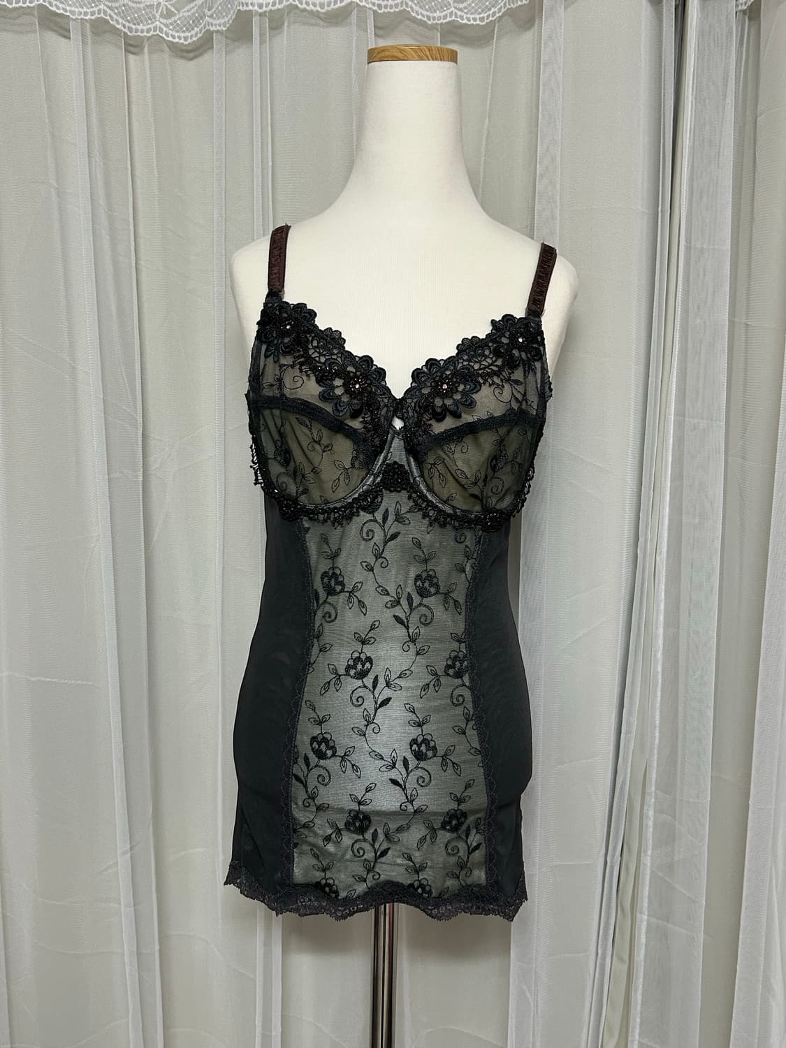 오리엔탈 카키 코르셋 슬리브리스  상품이미지1