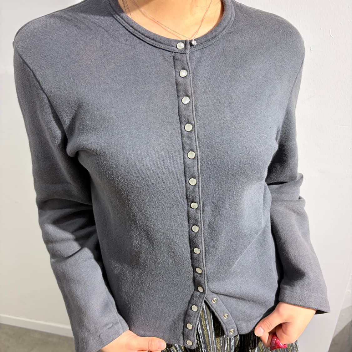 아네스베 차콜 멀티 버튼 코튼 자켓 상품이미지3