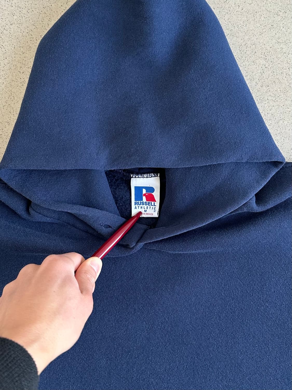 90s 빈티지 러셀 후드 네이비 M 상품이미지6