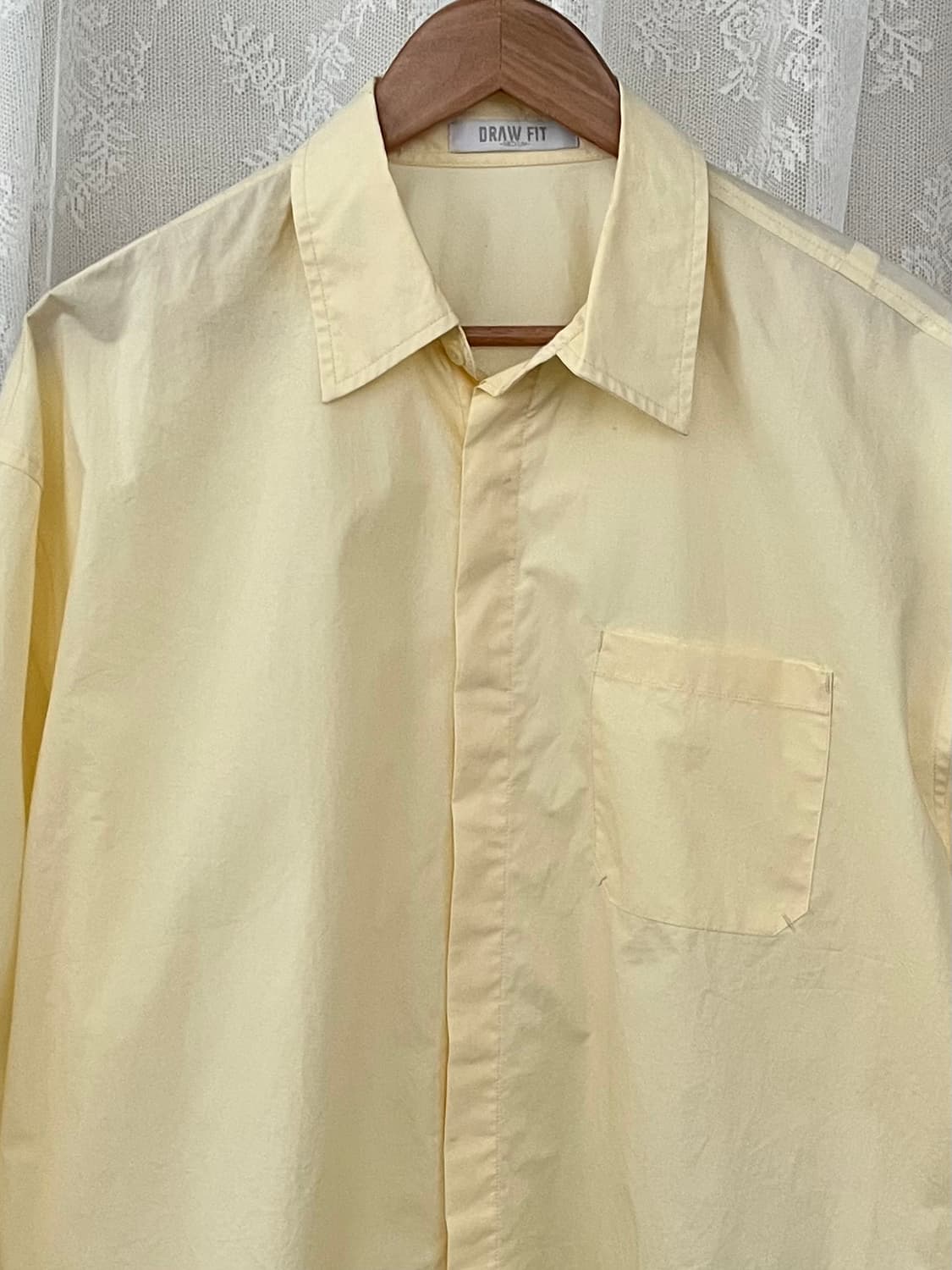 M) 드로우핏 긴소매 셔츠 옐로우 상품이미지3