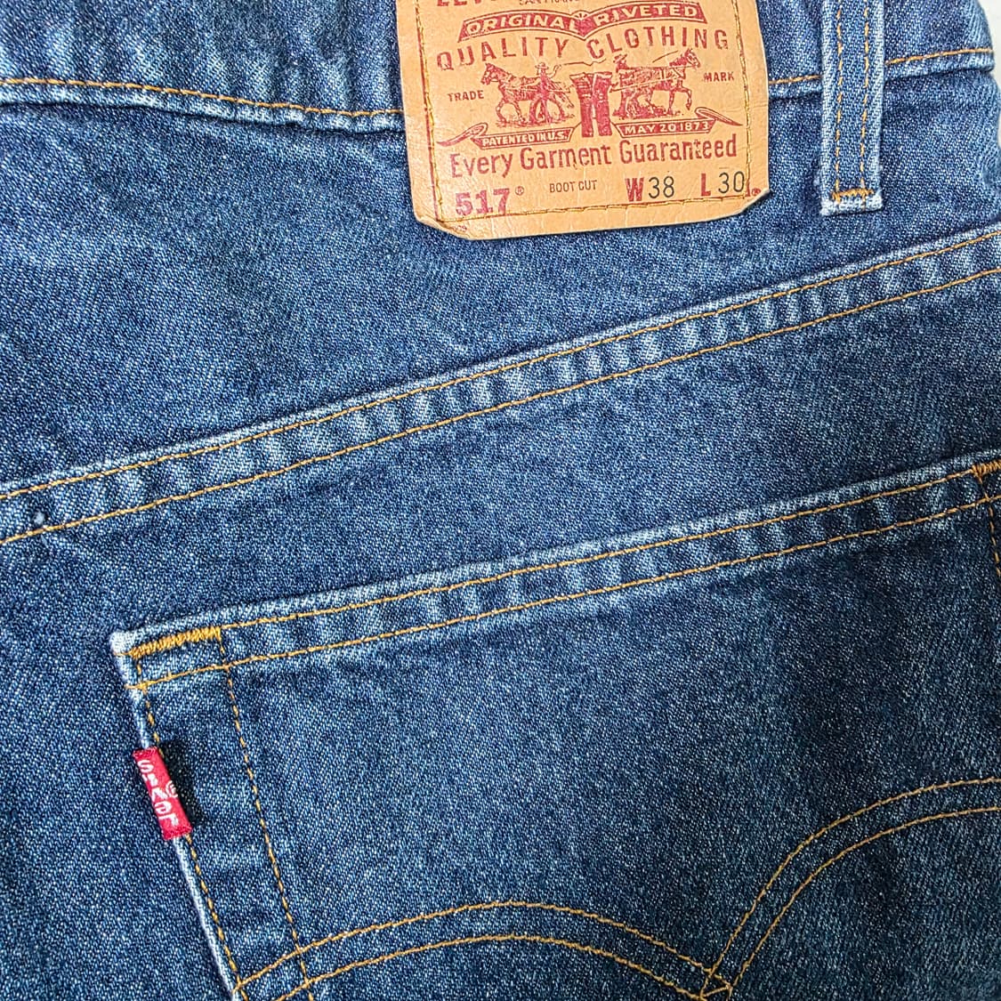 [38X30] 90s 빈티지 리바이스 517 부츠컷 데님 인디고 1 상품이미지5