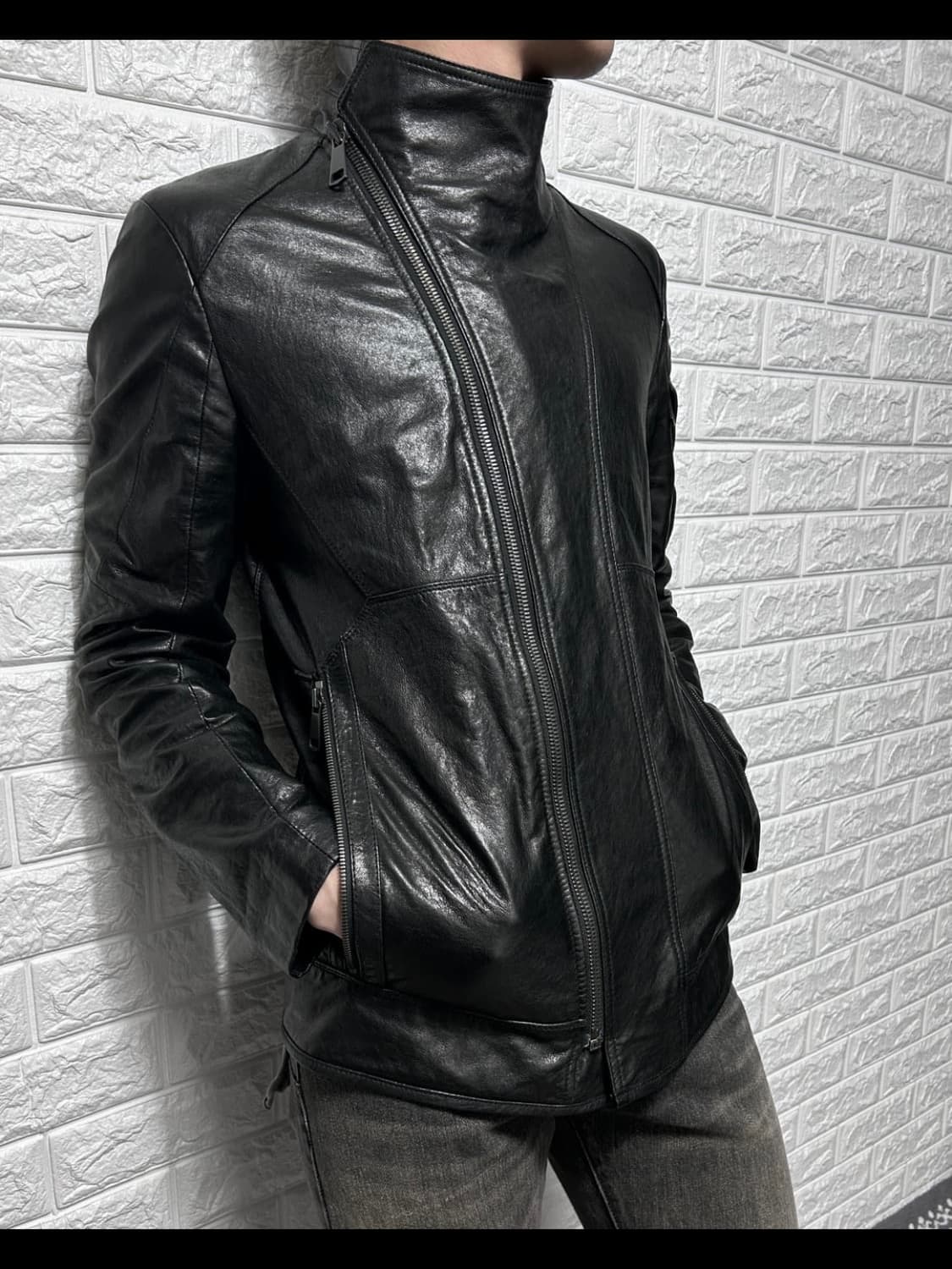 System homme lambskin highneck jacket 상품이미지2