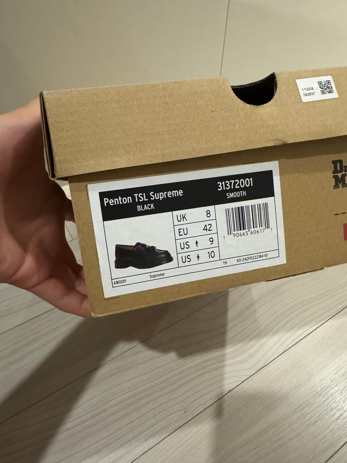 슈프림 닥터마틴 펜톤 테슬 로퍼 블랙 270 상품이미지8