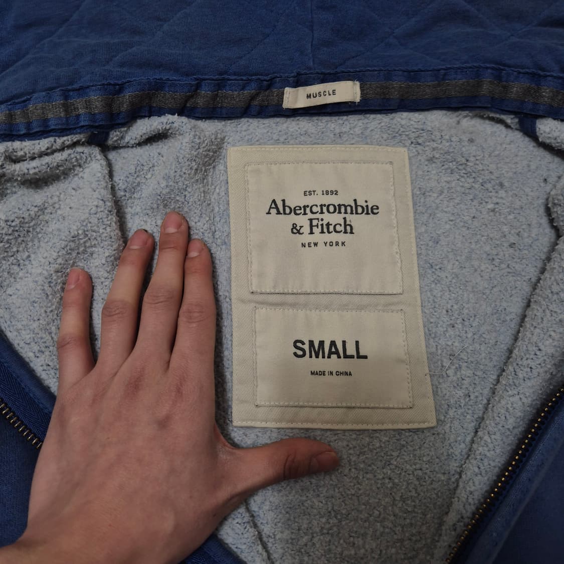 아베크롬비 앤 피치 뉴욕 A&F 1892 블루 후드집업 S(90) 상품이미지7