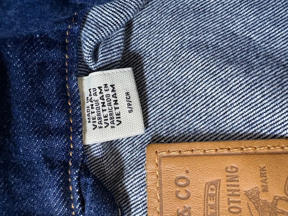 리바이스 셀비지 데님 타입원 자켓 S 새상품 린스드 상품이미지6