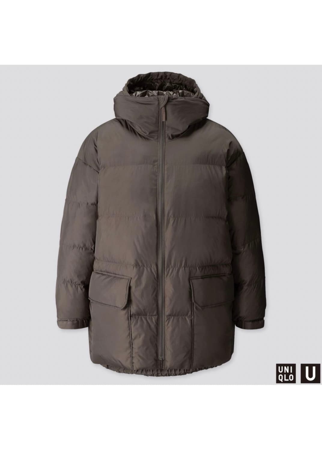 유니클로U 르메르 콜라보 카키 후드 후디 패디드 패딩 코트 하이넥 야상  상품이미지2