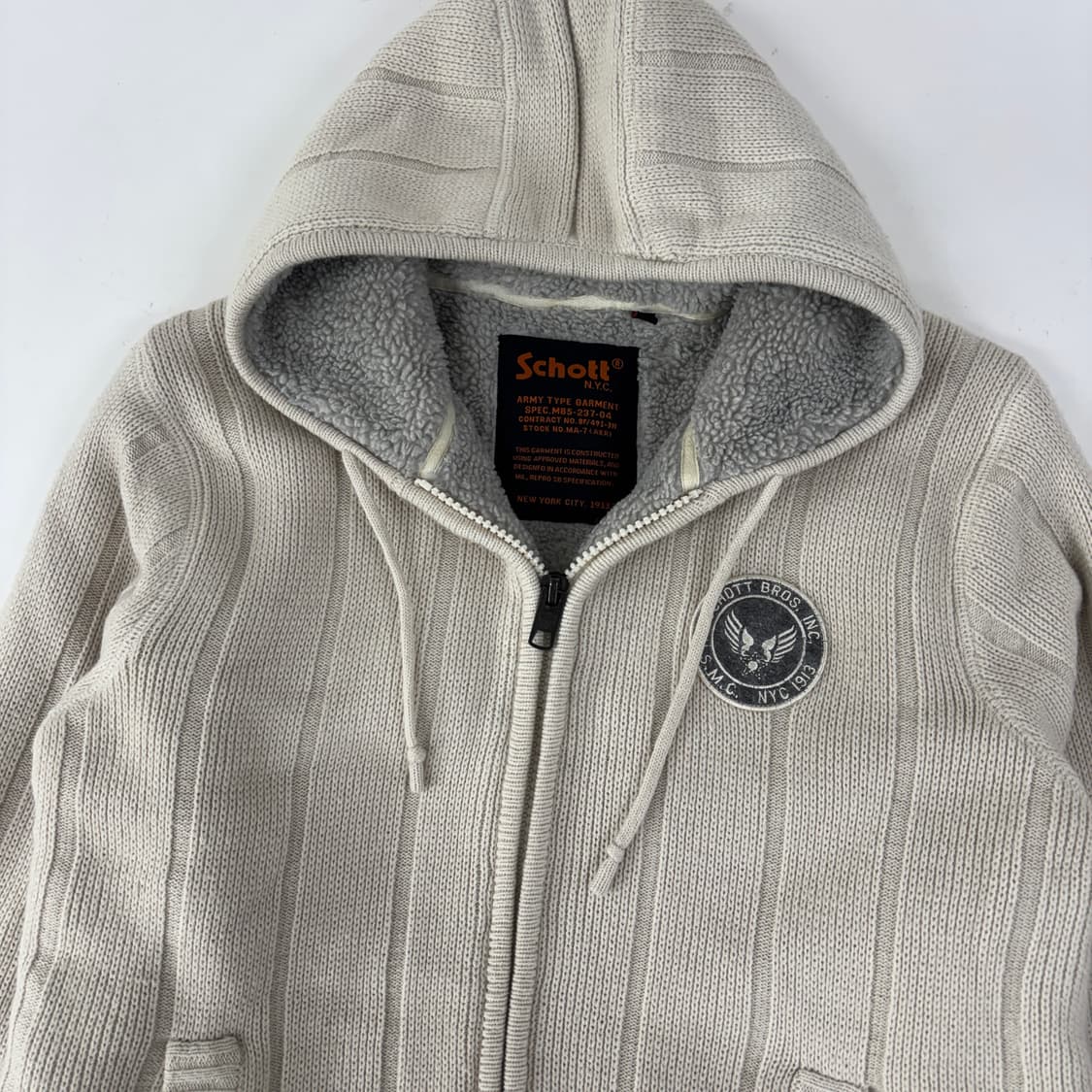 쇼트 쉐르파 니트 후드 자켓 상품이미지5