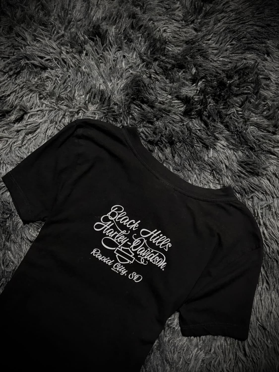 HARLEY DAVIDSON 레터링 레드 큐빅 V넥 블랙 빈팔 티셔츠 상품이미지8