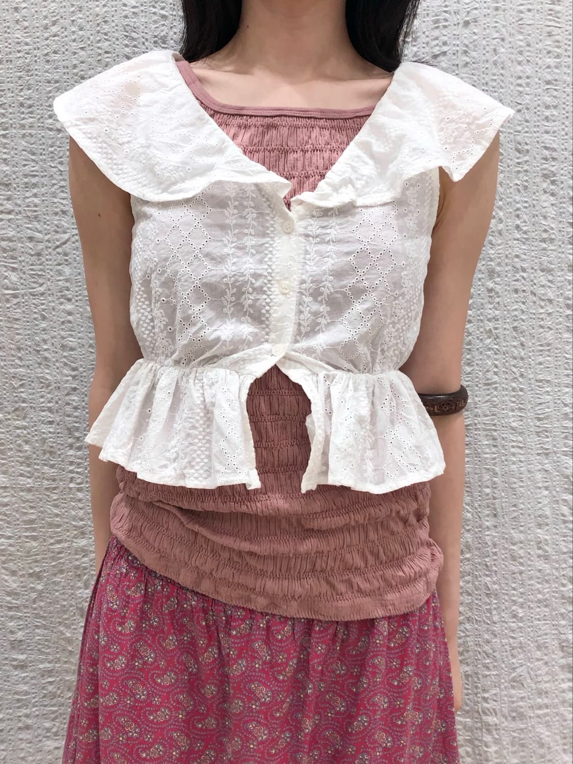 Butterfly white crop blouse 상품이미지6