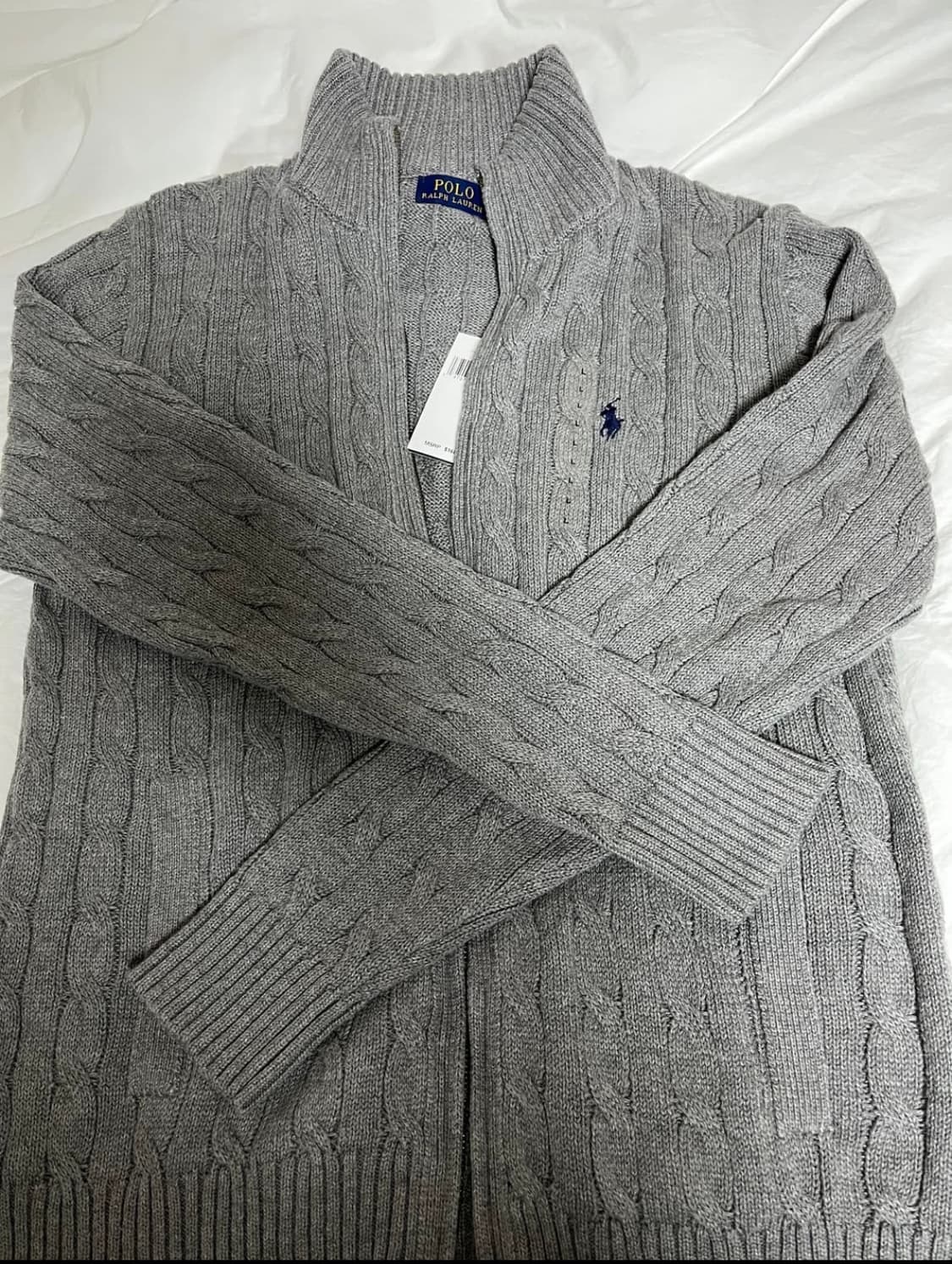 폴로 꽈배기 니트 풀집업(M) 상품이미지5