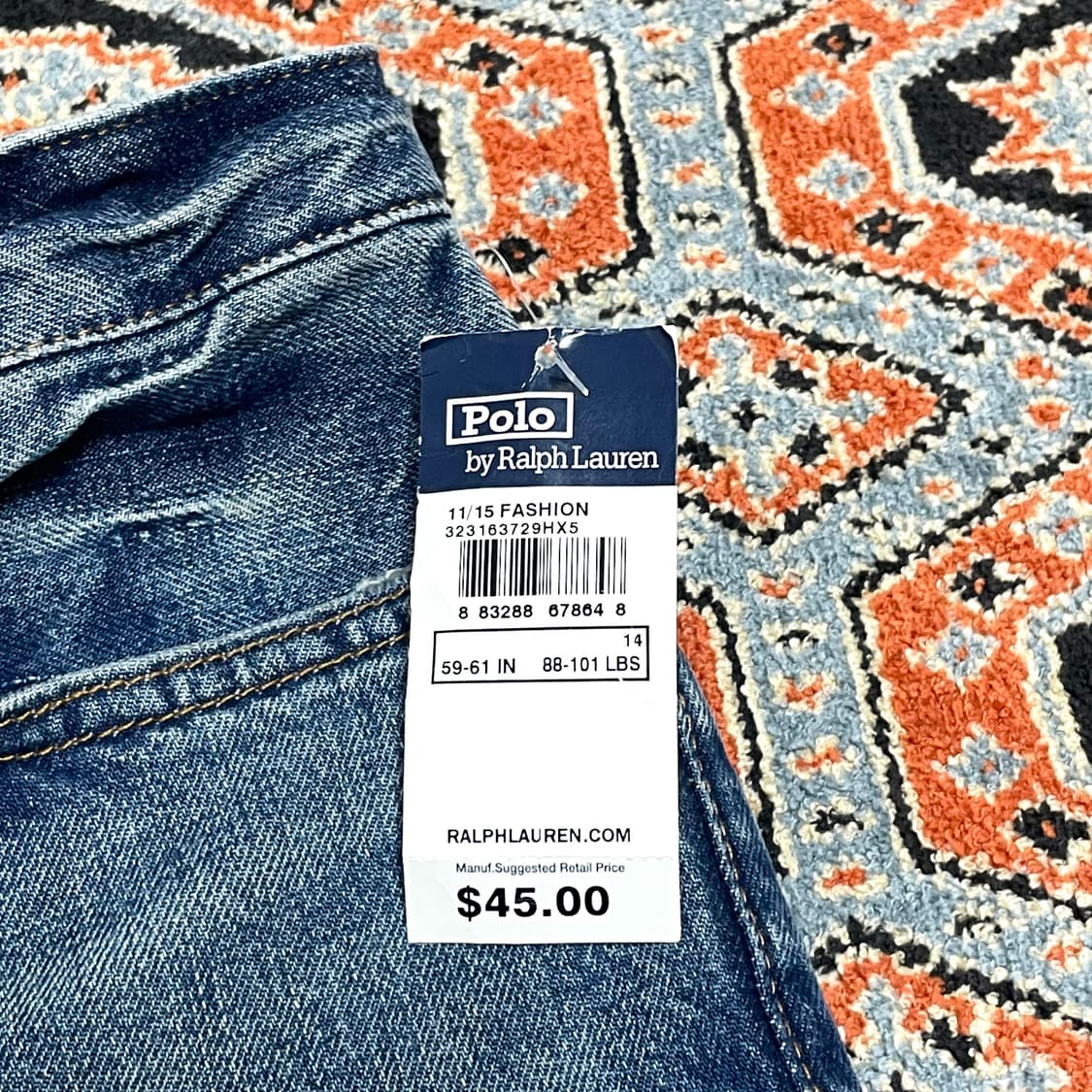 (택있는 새상품) 폴로랄프로렌 중청 데님팬츠 호칭14 여성24 상품이미지3