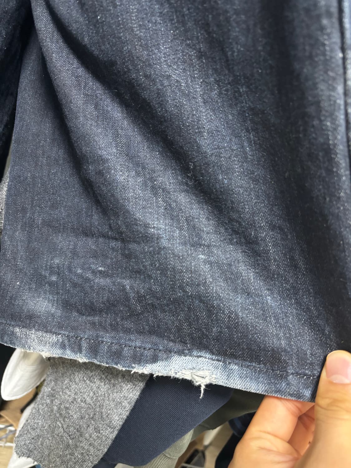 다이브인 와이드 커브드 데님 팬츠 인디고 상품이미지2