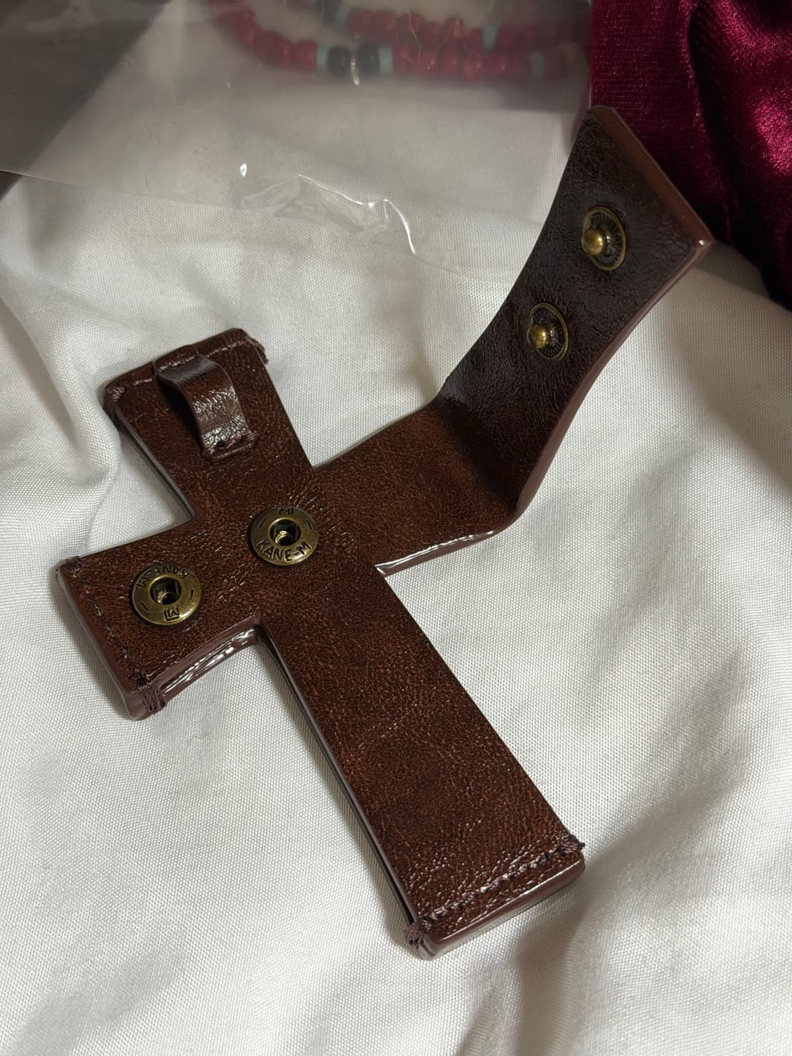 스컬프터Cross Strap Layered Wallet Red Brown 상품이미지2