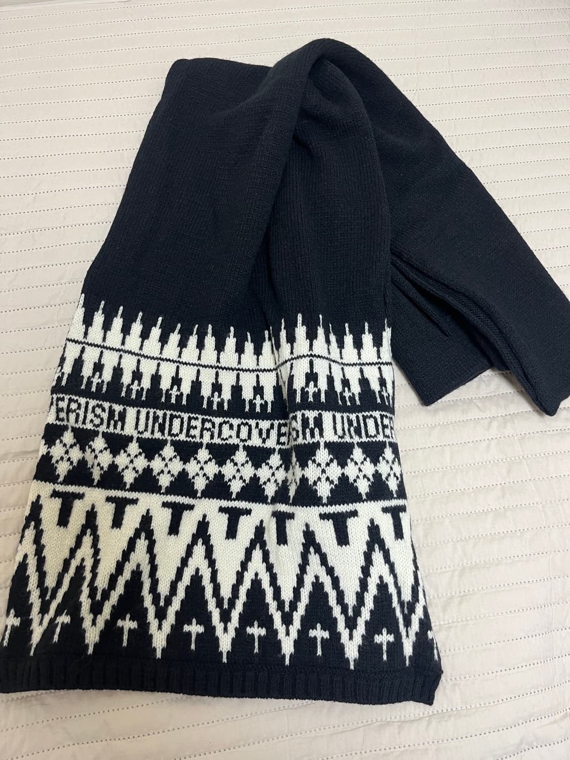 언더커버 롱 자카드 니트 로고 머플러 목도리 상품이미지4