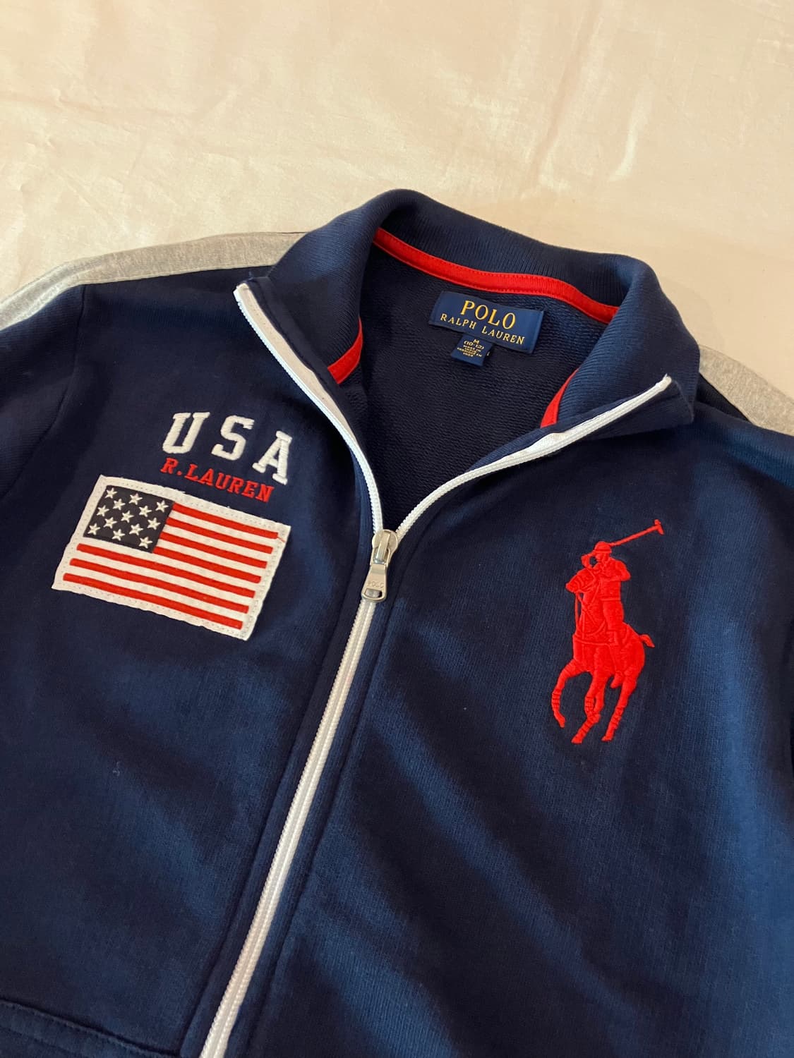 폴로 빅포니 USA 성조기 집업 져지 네이비 상품이미지2