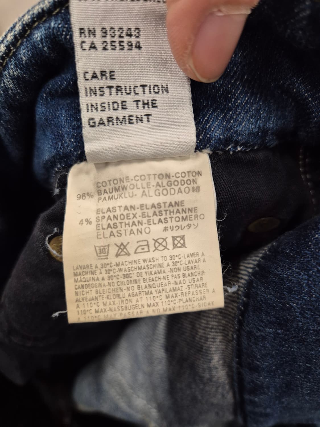 디젤 빈티지 워싱 로우라이즈 부츠컷 데님 28 상품이미지7