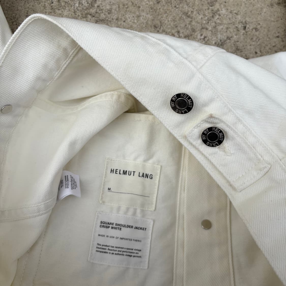 헬무트랭 스퀘어 숄더 자켓 화이트 상품이미지9