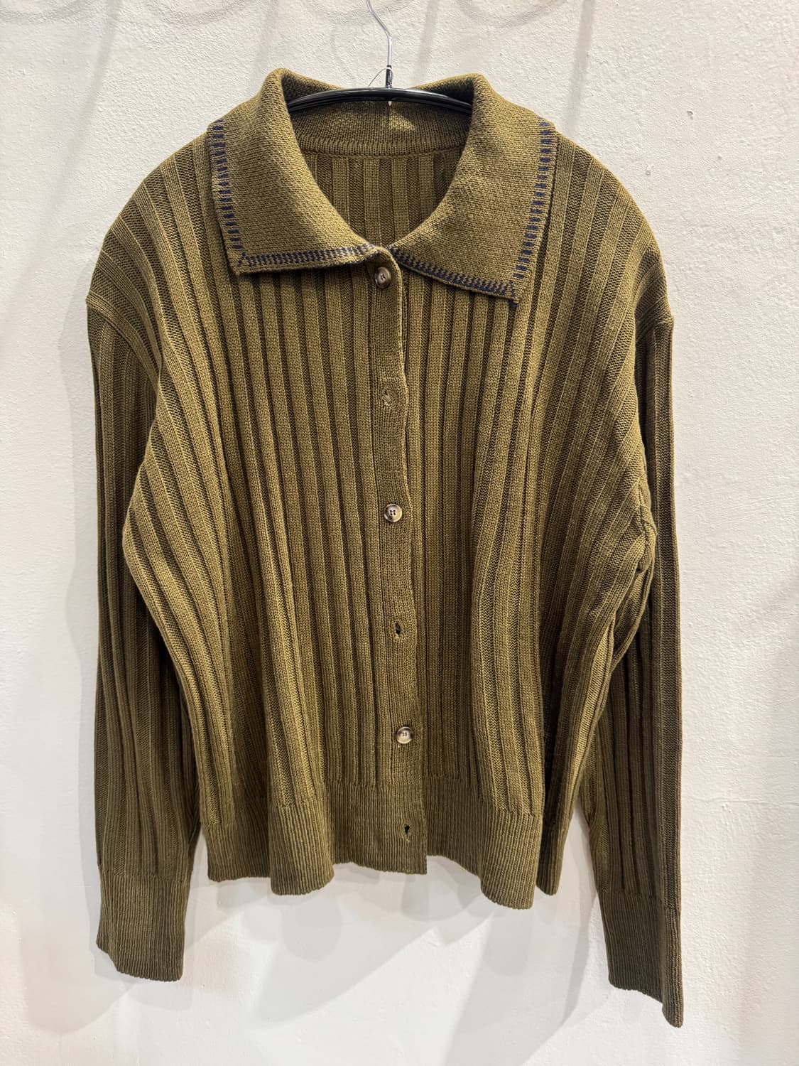 vintage 카라 골지 가디건 상품이미지1