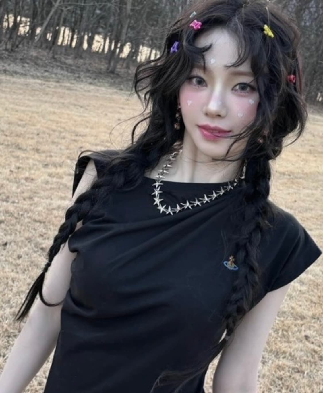[XS,S,M]비비안웨스트우드 26ss 헤보 드레이프 티셔츠/블랙 상품이미지1