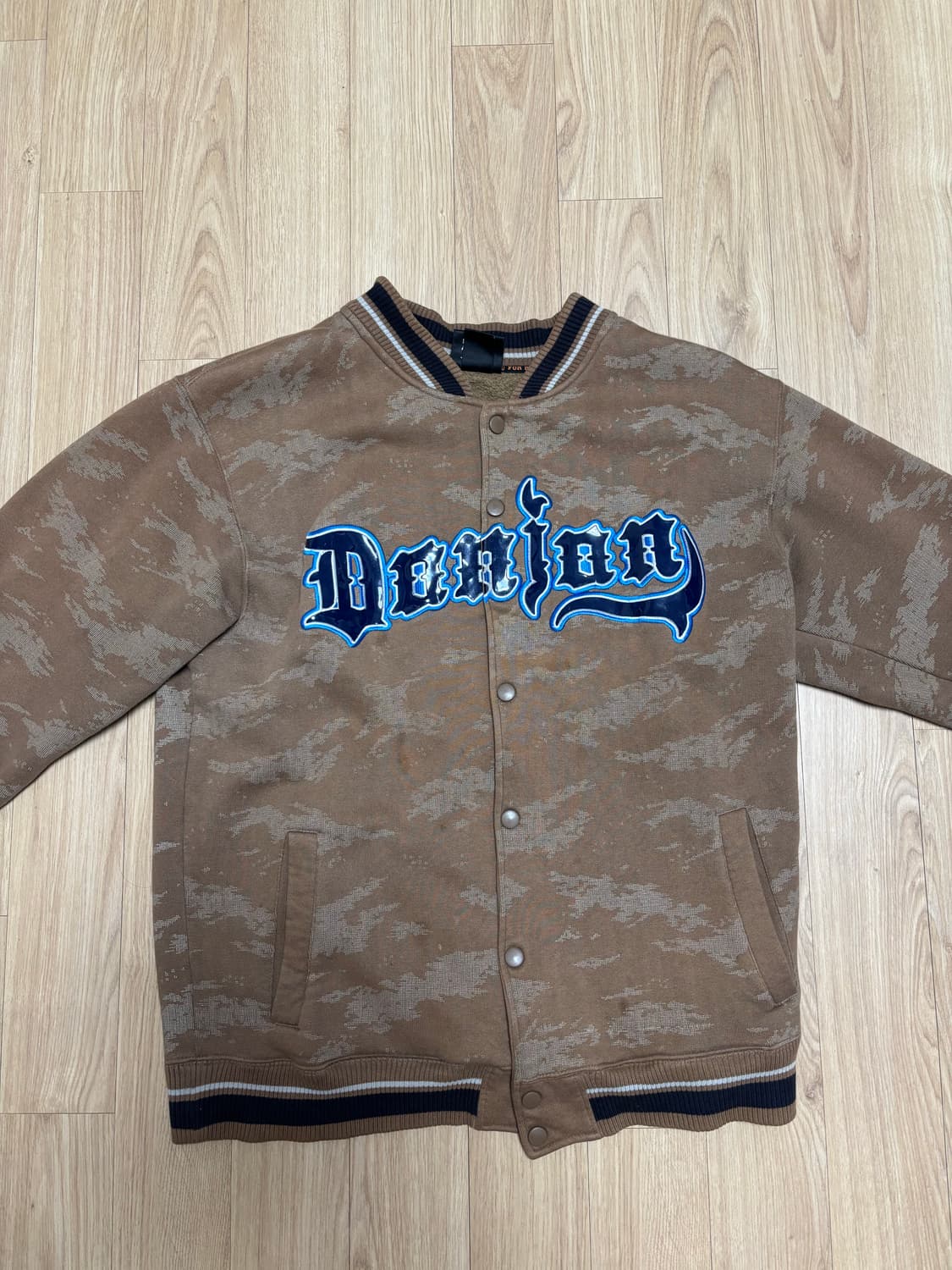 포리얼(FOR REAL) 카모 바시티 자켓 (기모 안감) 상품이미지1