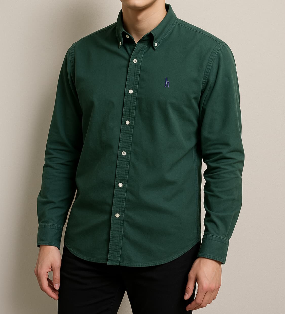 헤지스 다크 그린 클래식 핏 옥스퍼드 셔츠_105 상품이미지1