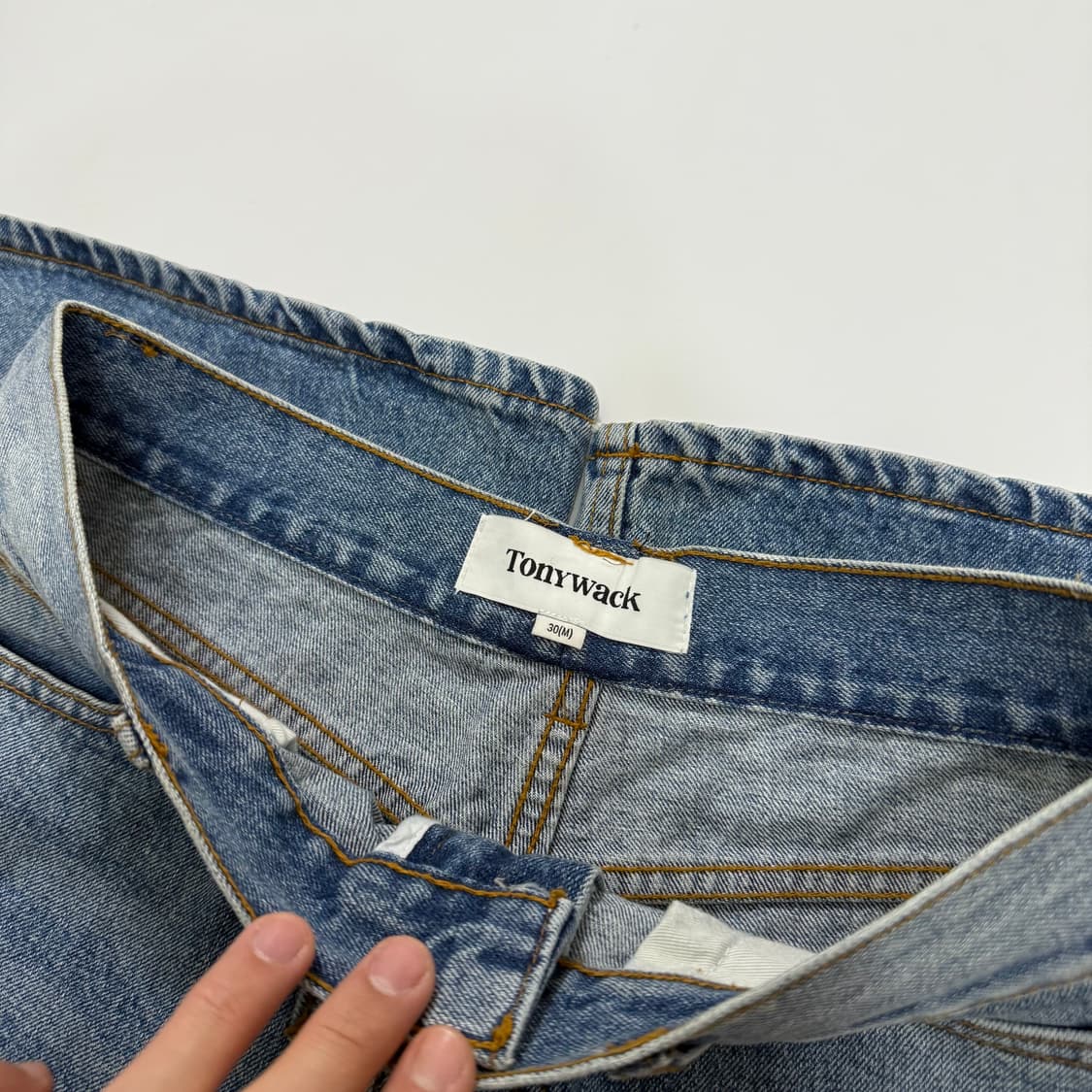 토니웩 플레어 레그 데님 팬츠 워시드 블루 M(30) 상품이미지5