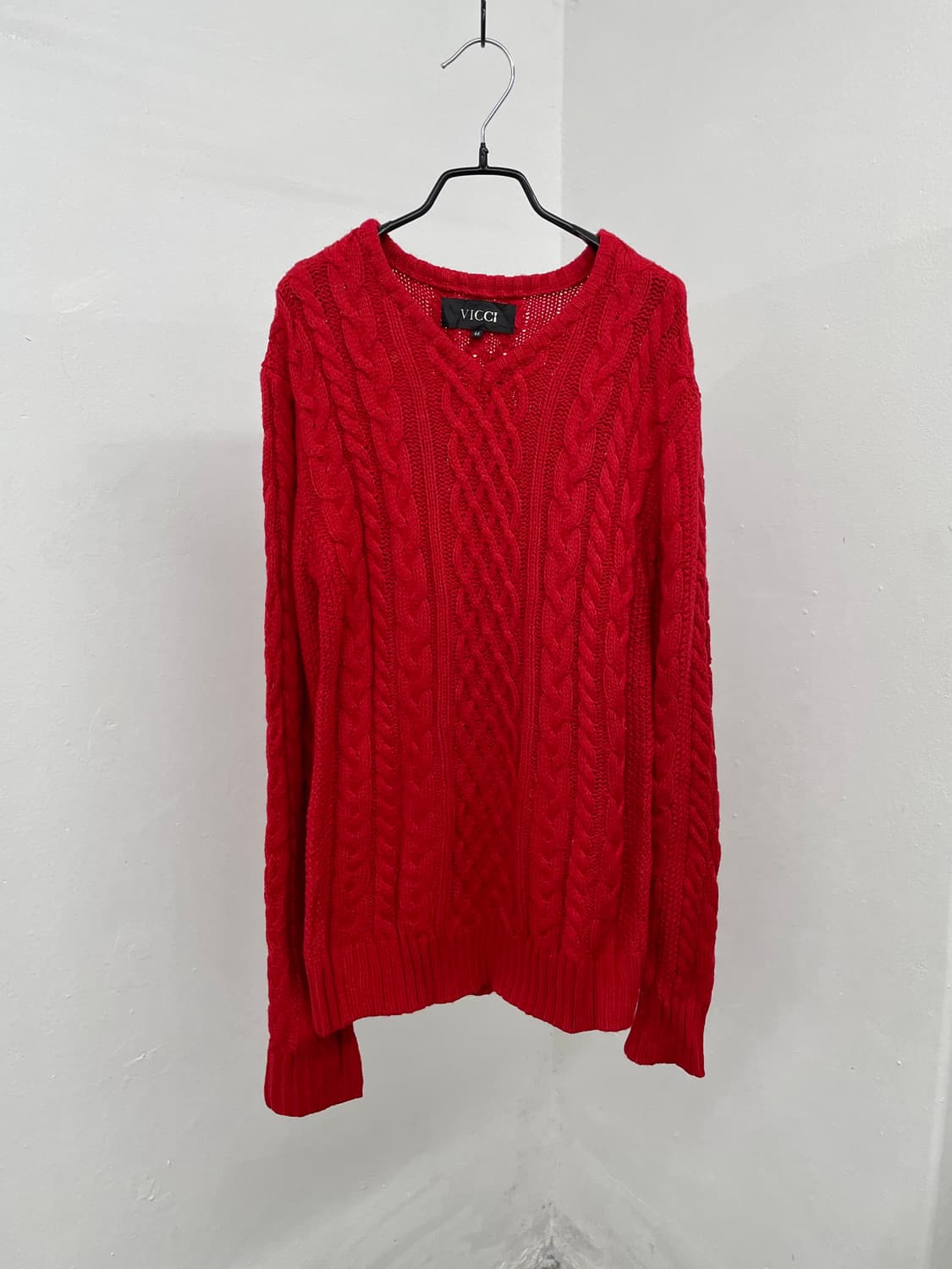 레드 케이블 니트 상품이미지3