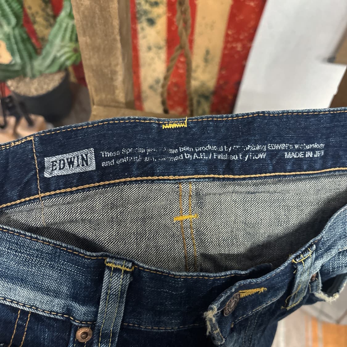 90s 에드윈 블루트립 503 빈티지워싱 데님팬츠 N584 상품이미지8