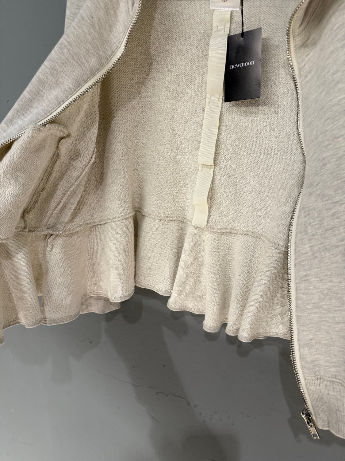 unbalance frill detail hood zip-up 상품이미지7