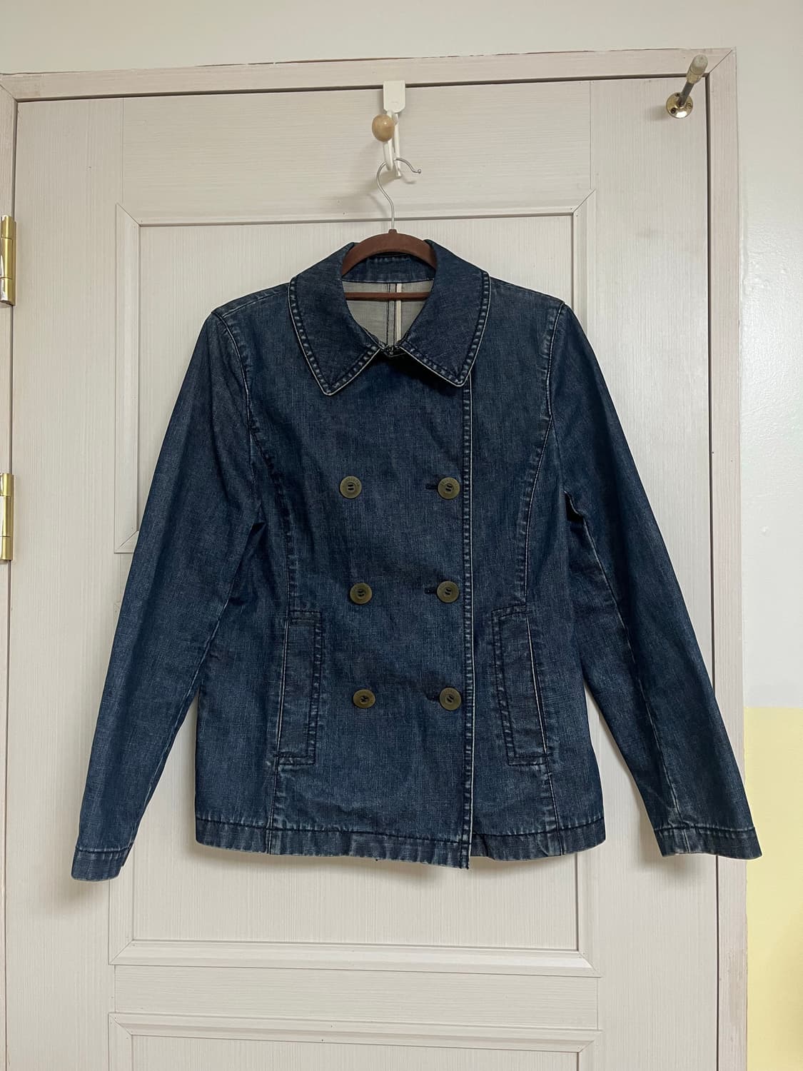 Aquascutum 데님 더블 피코트 청 자켓 상품이미지1