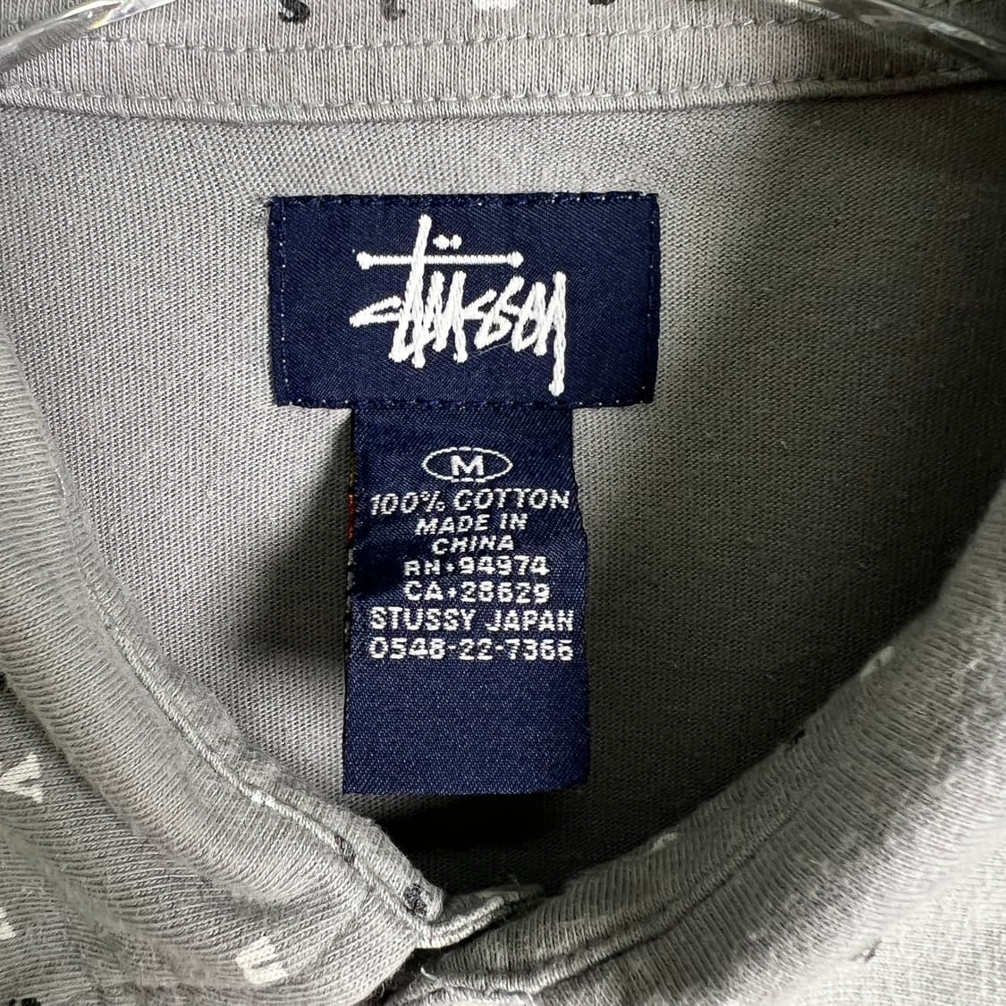 stussy 스투시 빈티지 그레이 반팔 폴로 셔츠 M 상품이미지4