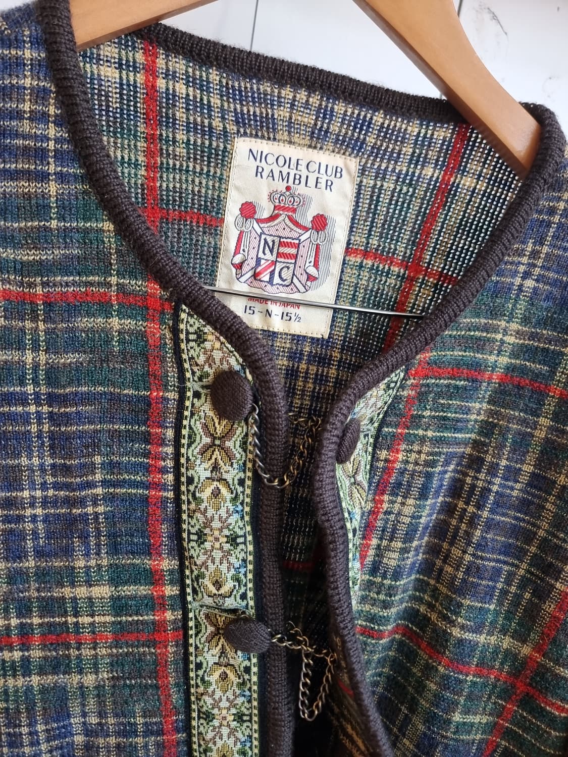 니콜클럽 램블러 울 체크 자켓 상품이미지5