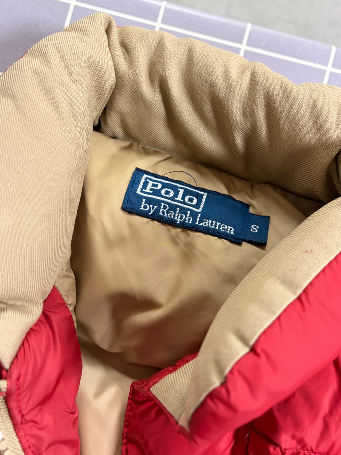 폴로 랄프로렌 패딩 조끼 빨간색 S(거의 새제품) 상품이미지2