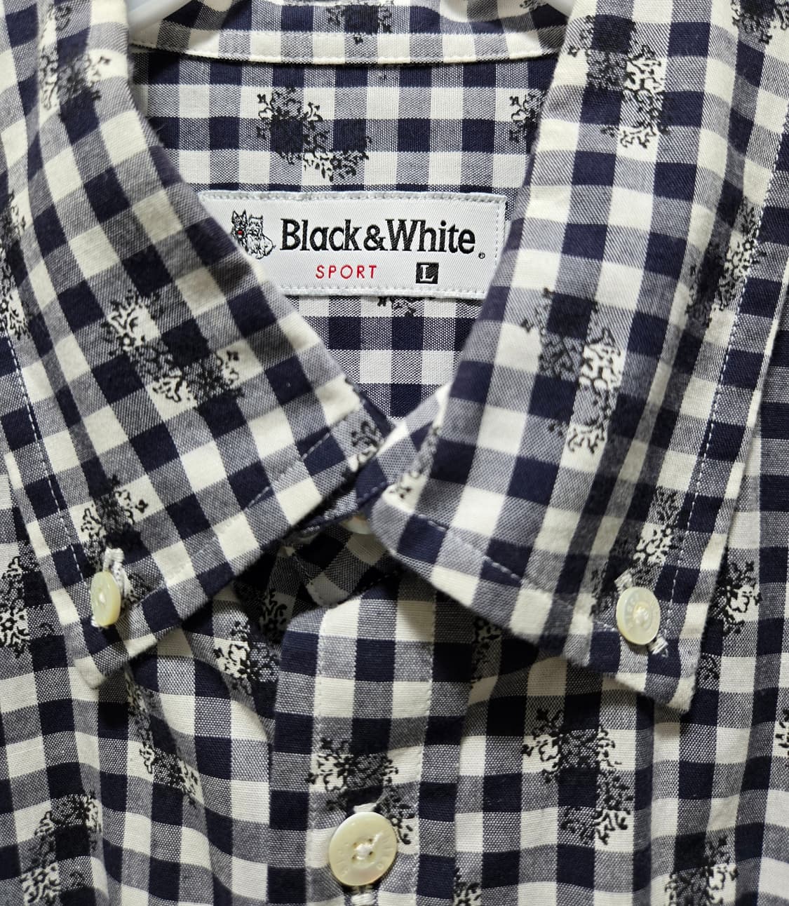 블랙앤화이트 반팔셔츠 반팔남방 100 상품이미지7