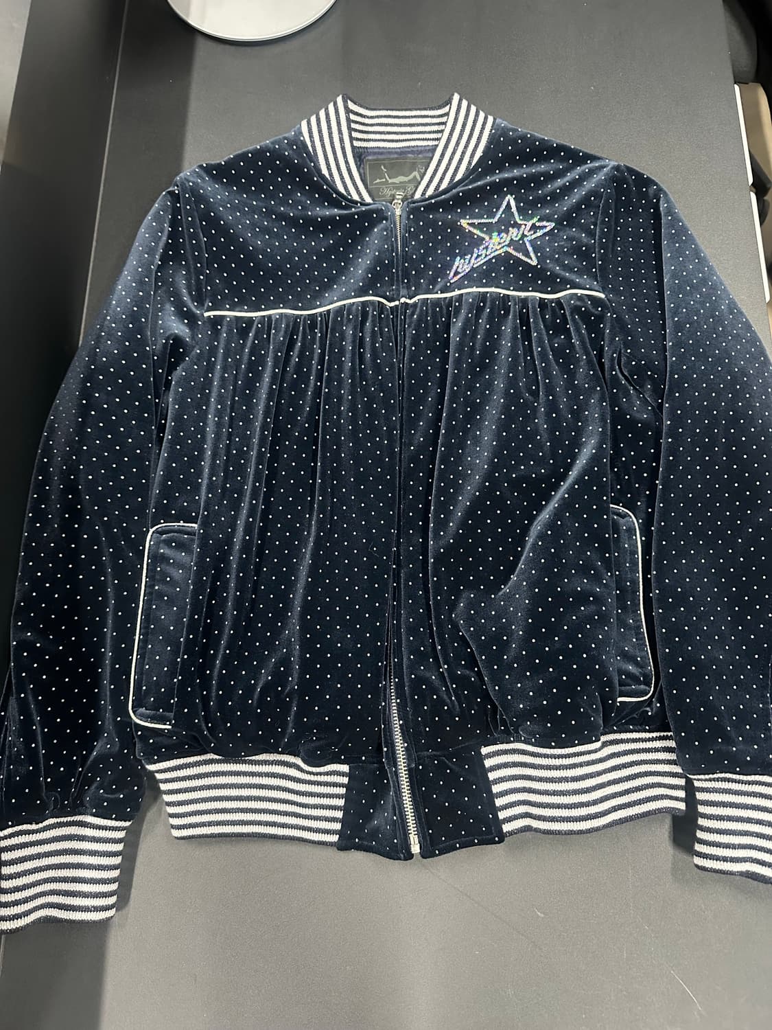 히스테릭 글래머 스팽글 별 도트 누빔 봄버 자켓 상품이미지3