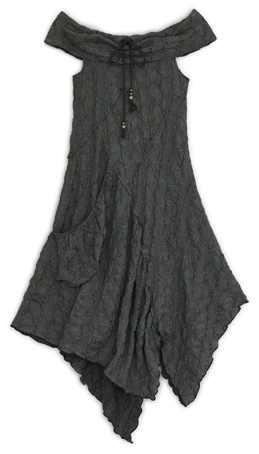 허그유어스킨 오프숄더 원피스 차콜 상품이미지1