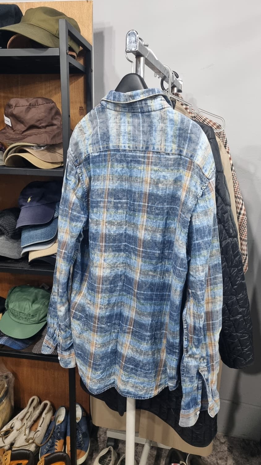 자라데님 남성 셔츠 봄남방 나염 체크 105(xL) 사용감10/8 상품이미지3