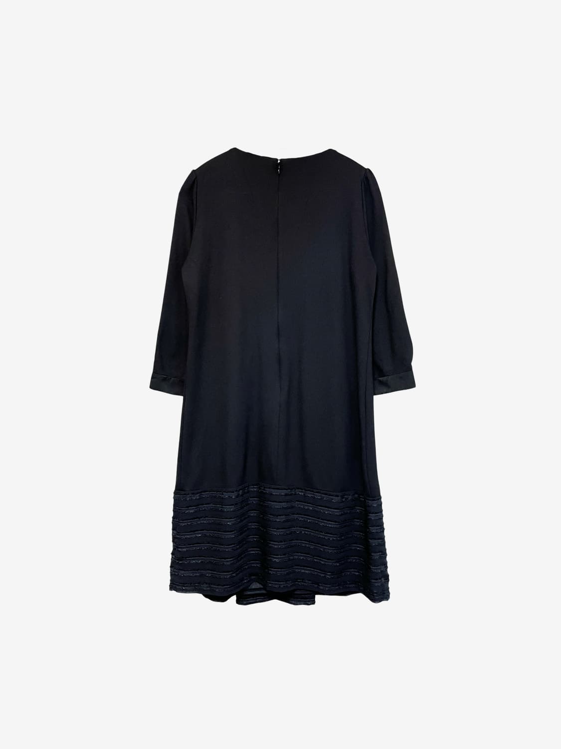 Shirring Neckline Midi Dress - Black 상품이미지8