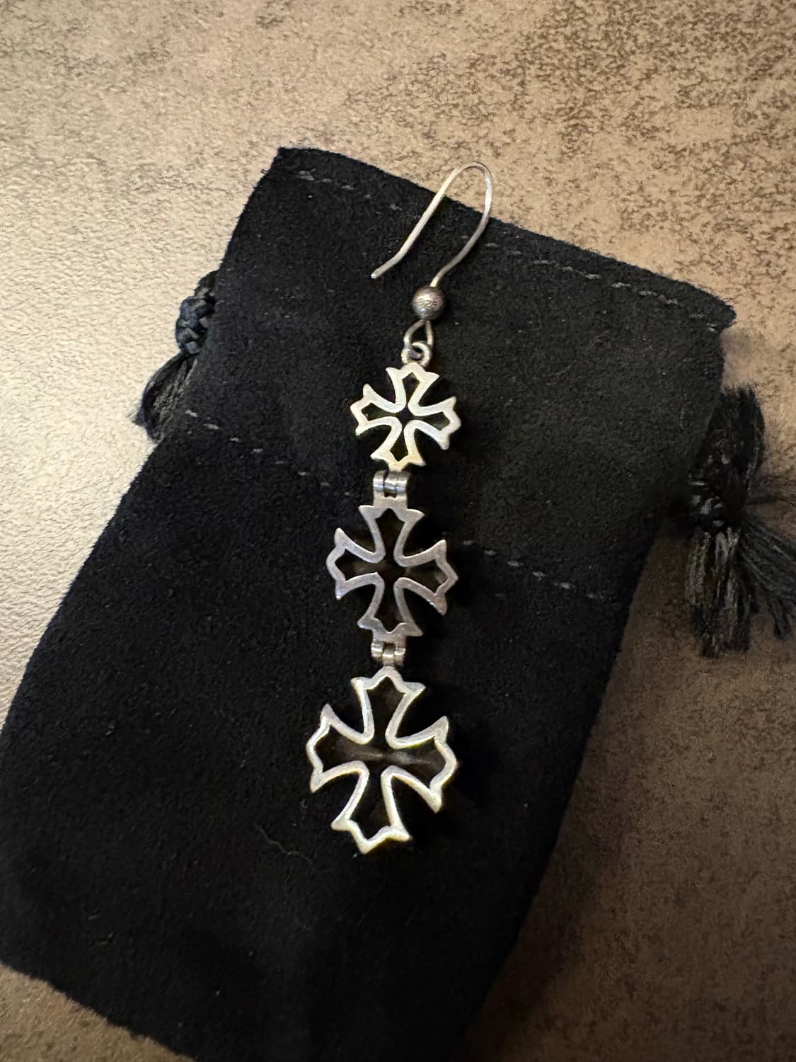 크롬하츠 3 크로스 드랍 이어링  상품이미지3