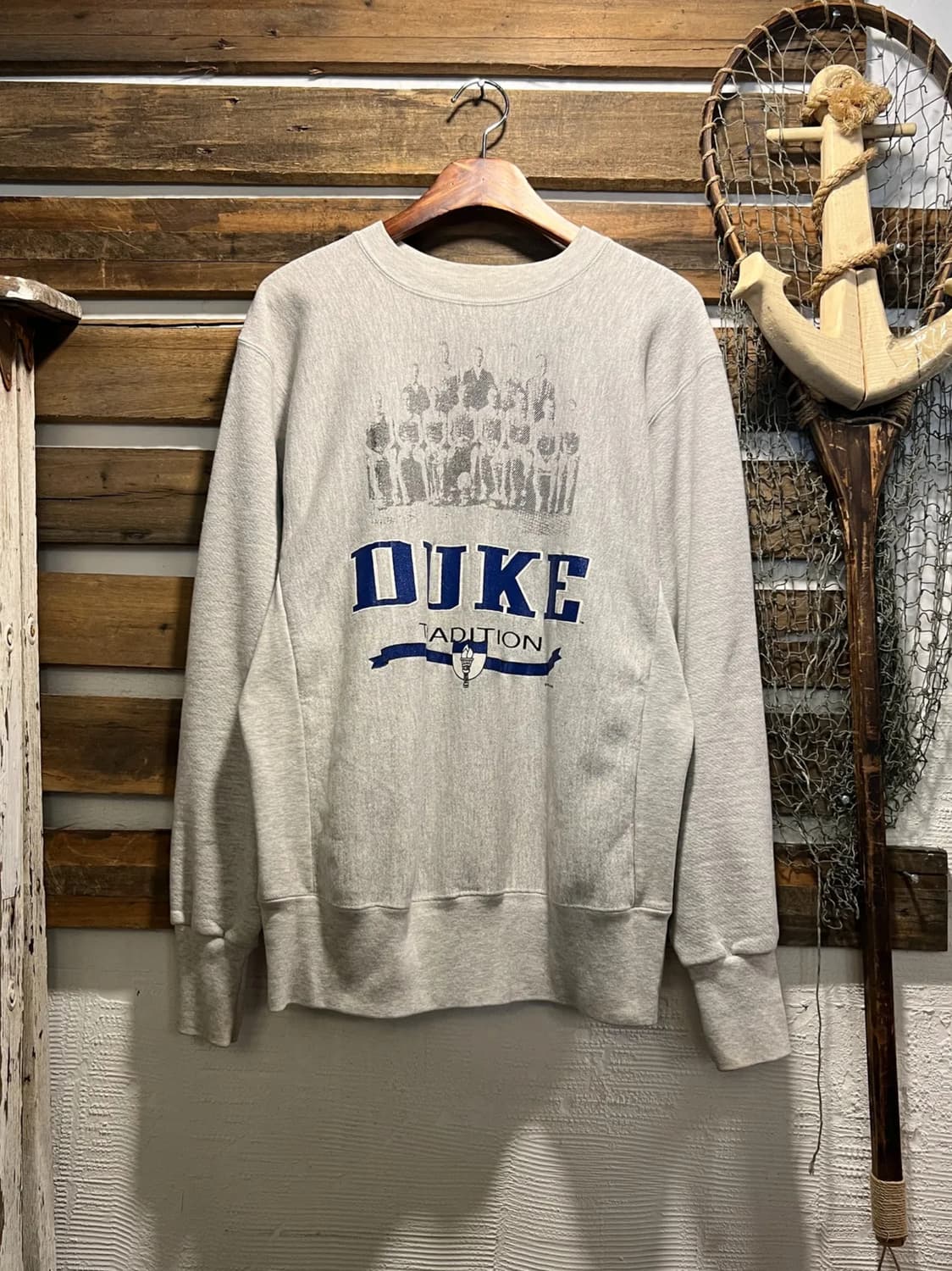 [M]90's USA 빈티지 리버스위브 DUKE 풋볼팀 멜란지 스웻셔츠 상품이미지1