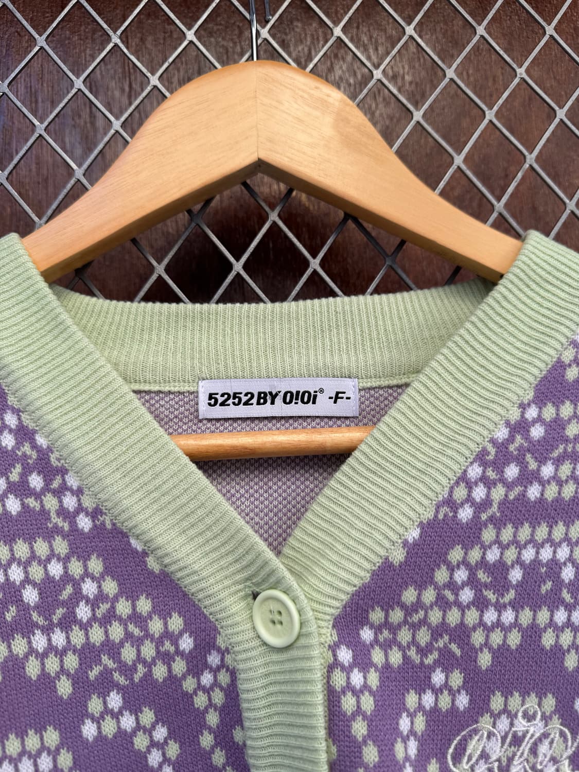 OIOI 오아이오아이 패턴 배색 크롭 가디건 니트 F 상품이미지7