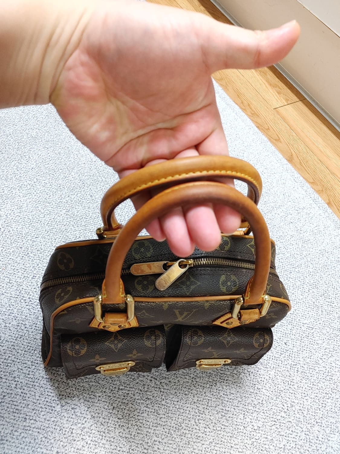 정품 클래식 루이비통 맨하탄 pm 빈티지 토트백 상품이미지6