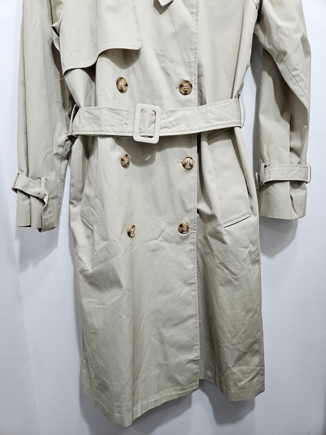 베이지 롱 트렌치 코트 상품이미지5