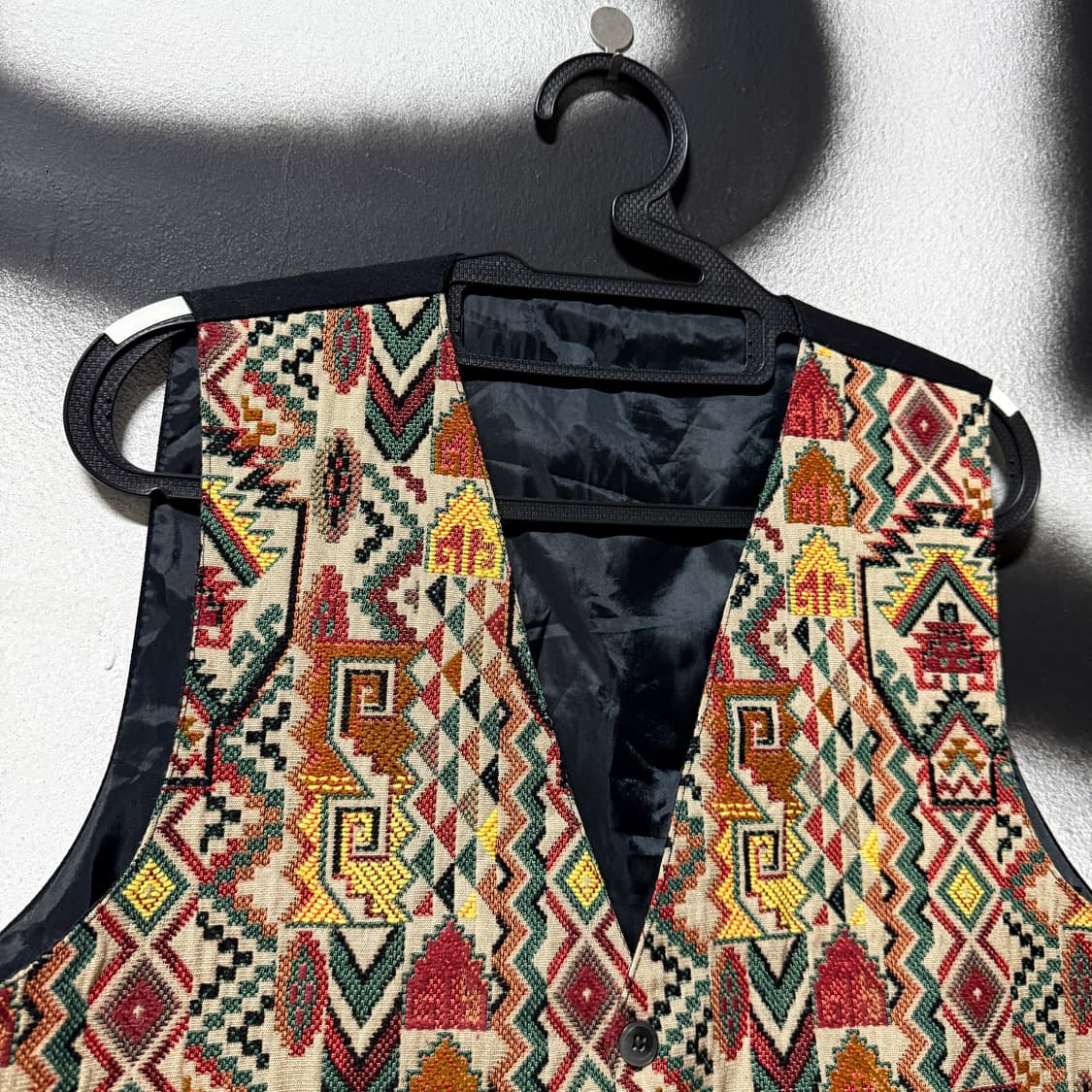 VTG 빈티지 에스닉 자카드 자수 패턴 베스트 상품이미지3