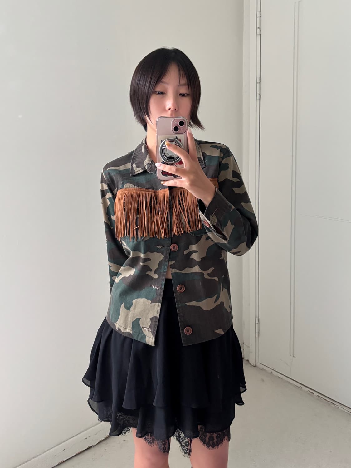 일본빈티지 레이스 레이어드 러플스커트 상품이미지3