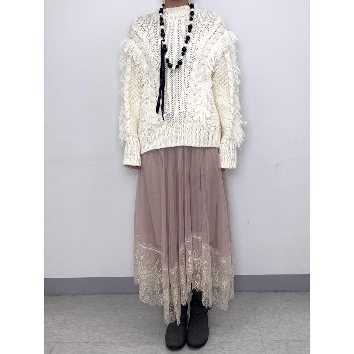 빈티지 핑크 샤 스커트 상품이미지2