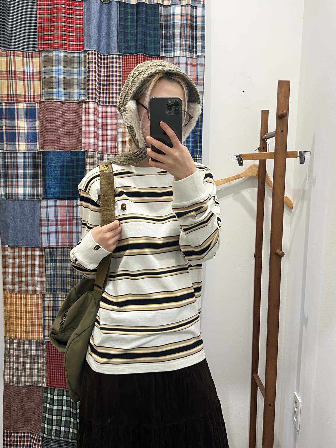 베이프 화이트 스트라이프 롱 슬리브 상품이미지5