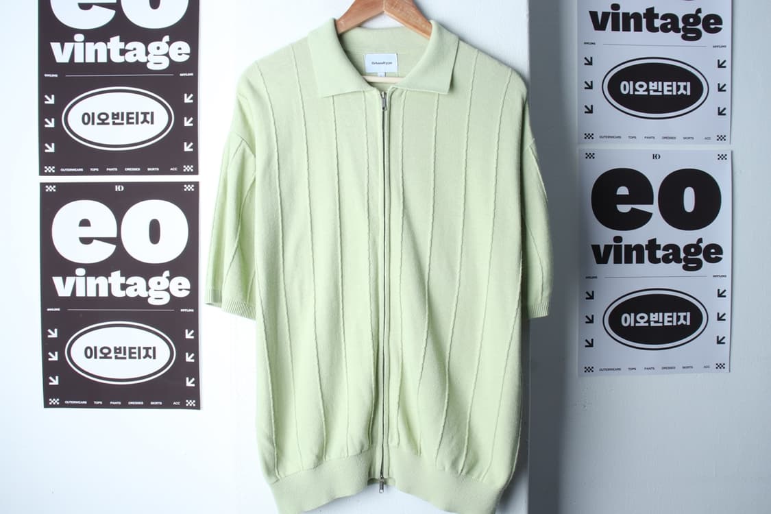 (L-XL) 어반디타입 반팔 카라 티셔츠 니트집업 스트라이프-H33506 상품이미지2