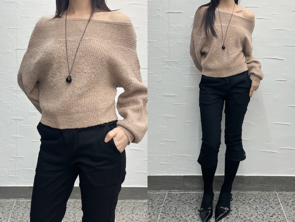 twinkle off-shoulder knit 상품이미지1